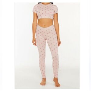 NWT Savage X Fenty Monogram Missy Pajama Set Leggings and Crop Top Sz M